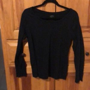 Ann Taylor LOFT Black Long Sleeve Tee